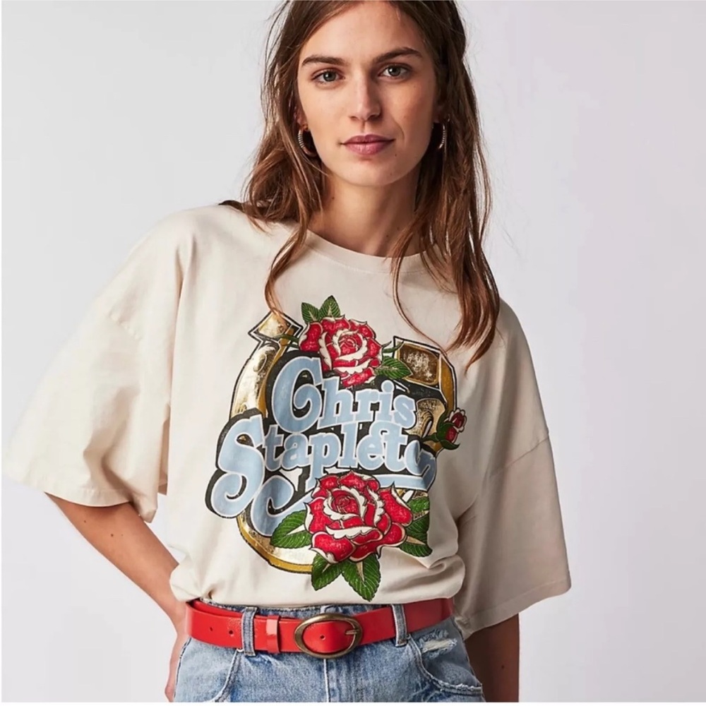 Daydreamer Chris Stapleton Horseshoe Merch Tee One Size Oversized